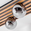 Rafon Plafondlamp, Kogellampje houtlook, Zwart, 4-lichts