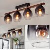 Chauplane Plafondlamp Donkerbruin, Natuurlijke kleuren, Zwart, 4-lichts