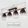 Chauplane Plafondlamp Donkerbruin, Natuurlijke kleuren, Zwart, 4-lichts