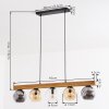 Ripoll Hanglamp, Kogellampje, Hanglamp Natuurlijke kleuren, Zwart, 5-lichts