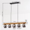 Ripoll Hanglamp, Kogellampje, Hanglamp Natuurlijke kleuren, Zwart, 5-lichts