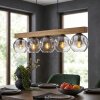 Ripoll Hanglamp, Kogellampje, Hanglamp Natuurlijke kleuren, Zwart, 5-lichts