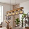 Ripoll Hanglamp, Kogellampje, Hanglamp Natuurlijke kleuren, Zwart, 5-lichts
