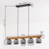 Ripoll Hanglamp, Kogellampje, Hanglamp Natuurlijke kleuren, Zwart, 5-lichts