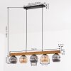 Ripoll Hanglamp, Kogellampje, Hanglamp Natuurlijke kleuren, Zwart, 5-lichts