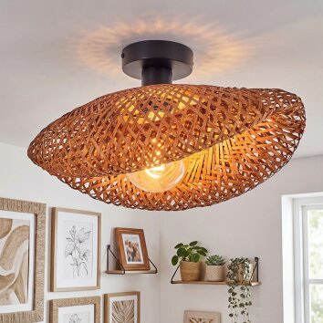 Bauro Plafondlamp Zwart, 1-licht