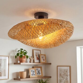 Bauro Plafondlamp Zwart, 1-licht