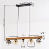 Ripoll Hanglamp, Kogellampje, Hanglamp Natuurlijke kleuren, Zwart, 5-lichts