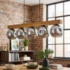 Ripoll Hanglamp, Kogellampje, Hanglamp Natuurlijke kleuren, Zwart, 5-lichts