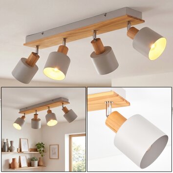 Olaris Plafondlamp, Plafondspot Chroom, Grijs, Natuurlijke kleuren, 4-lichts