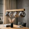Ripoll Hanglamp, Kogellampje, Hanglamp Natuurlijke kleuren, Zwart, 4-lichts