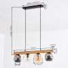 Ripoll Hanglamp, Kogellampje, Hanglamp Natuurlijke kleuren, Zwart, 4-lichts
