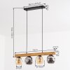 Ripoll Hanglamp, Kogellampje, Hanglamp Natuurlijke kleuren, Zwart, 4-lichts