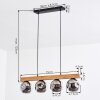 Ripoll Hanglamp, Kogellampje, Hanglamp Natuurlijke kleuren, Zwart, 4-lichts