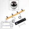 Ripoll Hanglamp, Kogellampje, Hanglamp Natuurlijke kleuren, Zwart, 4-lichts