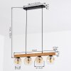 Ripoll Hanglamp, Kogellampje, Hanglamp Natuurlijke kleuren, Zwart, 4-lichts