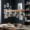 Ripoll Hanglamp, Kogellampje, Hanglamp Natuurlijke kleuren, Zwart, 4-lichts