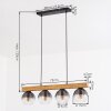 Koyoto Hanglamp, Kogellampje, Hanglamp Natuurlijke kleuren, Zwart, 4-lichts