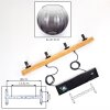 Koyoto Hanglamp, Kogellampje, Hanglamp Natuurlijke kleuren, Zwart, 4-lichts