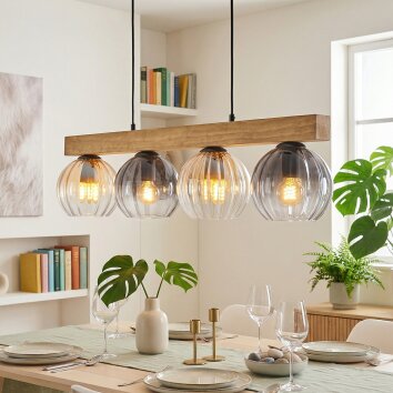 Koyoto Hanglamp, Kogellampje, Hanglamp Natuurlijke kleuren, Zwart, 4-lichts