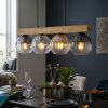 Koyoto Hanglamp, Kogellampje, Hanglamp Natuurlijke kleuren, Zwart, 4-lichts
