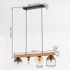 Koyoto Hanglamp, Kogellampje, Hanglamp Natuurlijke kleuren, Zwart, 4-lichts