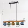 Koyoto Hanglamp, Kogellampje, Hanglamp Natuurlijke kleuren, Zwart, 5-lichts