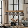 Koyoto Hanglamp, Kogellampje, Hanglamp Natuurlijke kleuren, Zwart, 5-lichts