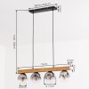 Ripoll Hanglamp, Kogellampje, Hanglamp Natuurlijke kleuren, Zwart, 4-lichts