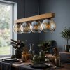 Koyoto Hanglamp, Kogellampje, Hanglamp Natuurlijke kleuren, Zwart, 4-lichts