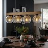 Koyoto Hanglamp, Kogellampje, Hanglamp Natuurlijke kleuren, Zwart, 4-lichts