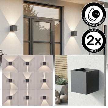 Tamarin Wandlamp voor buiten, Licht omhoog & omlaag, Wandlamp LED Antraciet, 1-licht