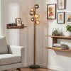Lorin Staande lamp LED Donkerbruin, Natuurlijke kleuren, Zwart, 6-lichts
