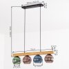 Koyoto Hanglamp, Kogellampje, Hanglamp Natuurlijke kleuren, Zwart, 4-lichts