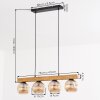 Ripoll Hanglamp, Kogellampje, Hanglamp Natuurlijke kleuren, Zwart, 4-lichts