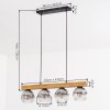 Ripoll Hanglamp, Kogellampje, Hanglamp Natuurlijke kleuren, Zwart, 4-lichts