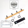 Ripoll Hanglamp, Kogellampje, Hanglamp Natuurlijke kleuren, Zwart, 4-lichts