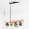 Ripoll Hanglamp, Kogellampje, Hanglamp Natuurlijke kleuren, Zwart, 4-lichts