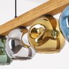 Ripoll Hanglamp, Kogellampje, Hanglamp Natuurlijke kleuren, Zwart, 4-lichts