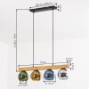 Koyoto Hanglamp, Kogellampje, Hanglamp Natuurlijke kleuren, Zwart, 4-lichts