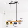Koyoto Hanglamp, Kogellampje, Hanglamp Natuurlijke kleuren, Zwart, 4-lichts