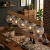Ripoll Hanglamp, Kogellampje, Hanglamp Natuurlijke kleuren, Zwart, 5-lichts