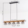 Ripoll Hanglamp, Kogellampje, Hanglamp Natuurlijke kleuren, Zwart, 5-lichts