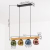 Koyoto Hanglamp, Kogellampje, Hanglamp Natuurlijke kleuren, Zwart, 4-lichts