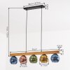 Koyoto Hanglamp, Kogellampje, Hanglamp Natuurlijke kleuren, Zwart, 5-lichts