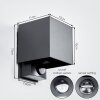 Almodofa Wandlamp voor buiten, Licht omhoog & omlaag, Wandlamp LED Antraciet, 1-licht, Bewegingsmelder