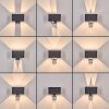 Almodofa Wandlamp voor buiten, Licht omhoog & omlaag, Wandlamp LED Antraciet, 1-licht, Bewegingsmelder