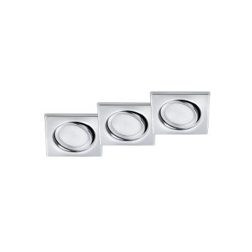 Trio Inbouw armatuur LED Chroom, 3-lichts