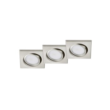 Trio Inbouw armatuur LED Nikkel mat, 3-lichts