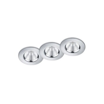 Trio Inbouw armatuur LED Chroom, 3-lichts